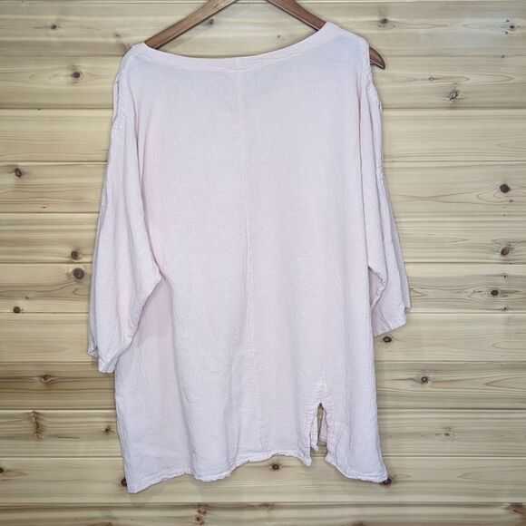 Oh My Gauze Top Womens Large Pink Cut Out Arms 100% Cotton Size 2 - Picture 7 of 11